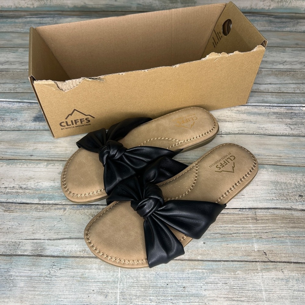 Cliffs White Mountain Sandals Favorite Womens Slide Flip Flop Size 6 New Black